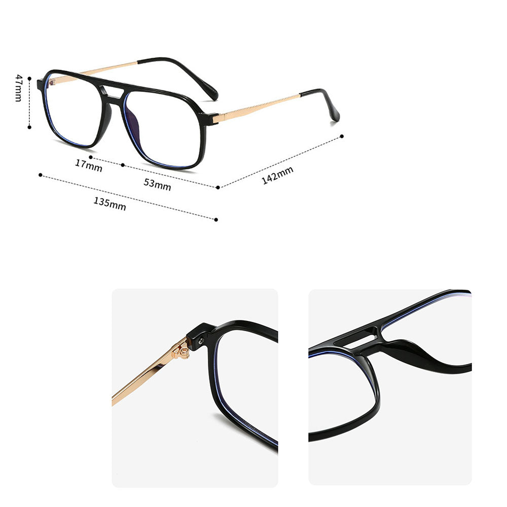 Gafas de Ordenador Unisex Techsuit 83092, Anti Luz Azul, Negro Dorado