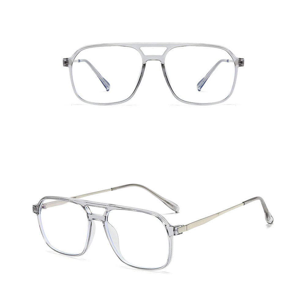 Gafas de Ordenador Unisex Techsuit 83092, Anti Luz Azul, Transparentes Plateadas