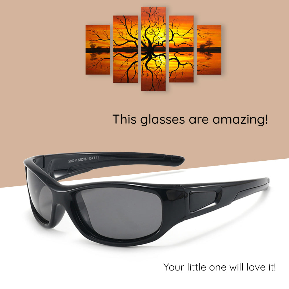 Gafas de Sol Deportivas para Niños Techsuit 800-C11, Polarizadas, Negras