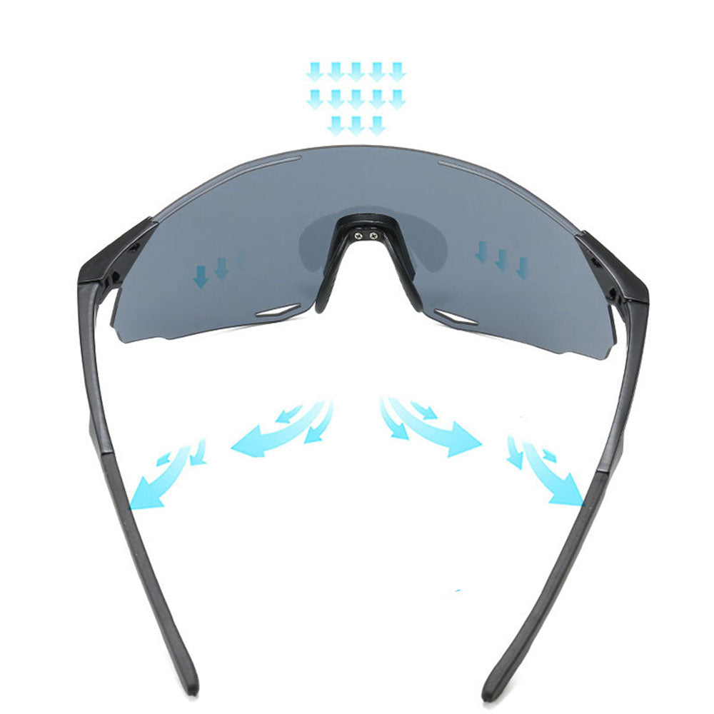 Gafas de Ciclismo Unisex Techsuit 8853, Negro Gris
