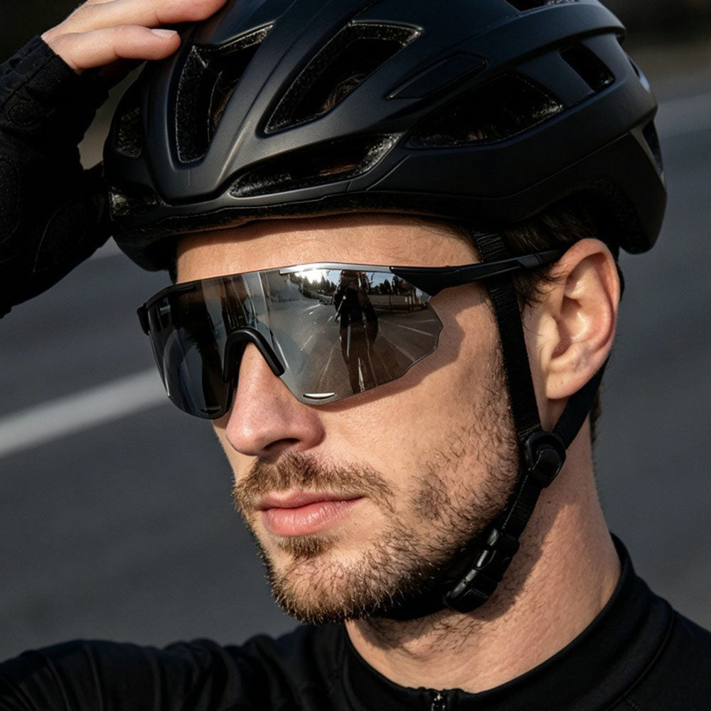 Gafas de Ciclismo Unisex Techsuit 8853, Negro Gris