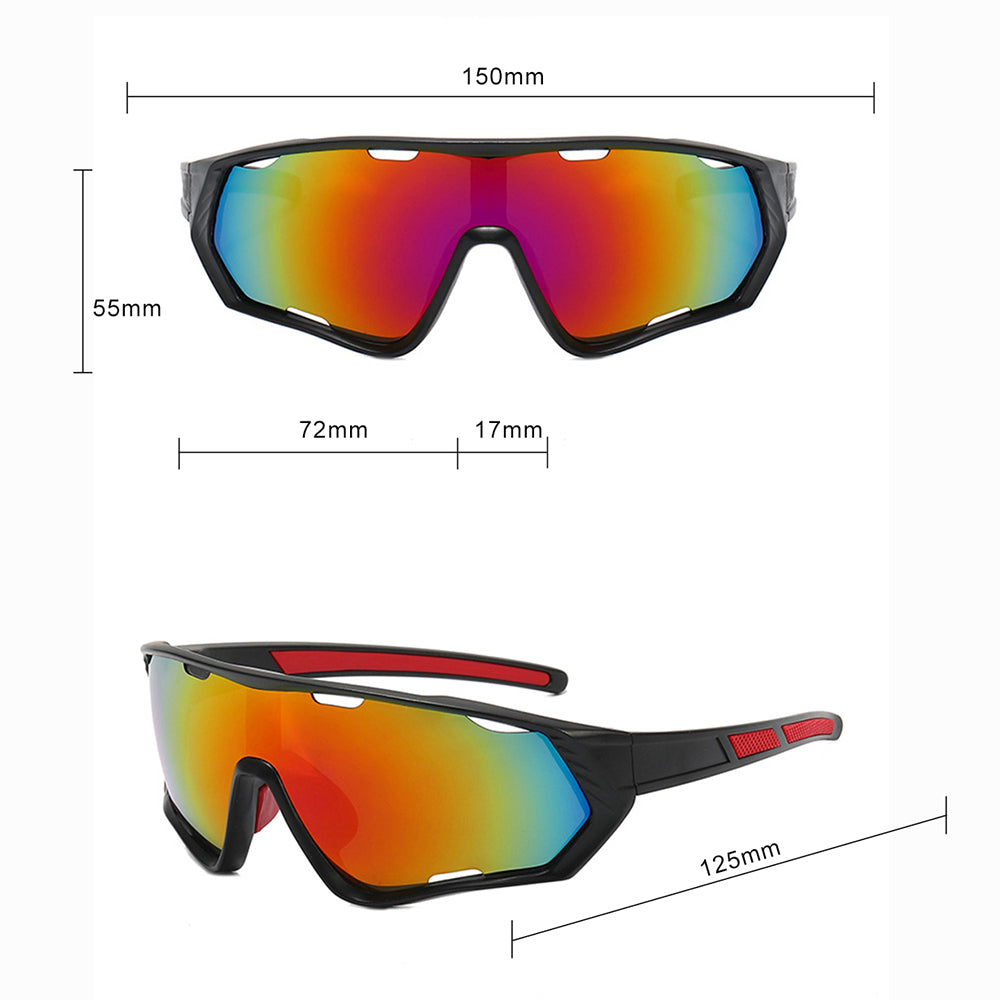 Gafas de Ciclismo Unisex Techsuit 9330, Negro Rojo