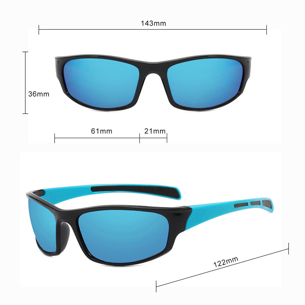 Gafas de Ciclismo Unisex Techsuit 9937, Negras Azules Amarillas