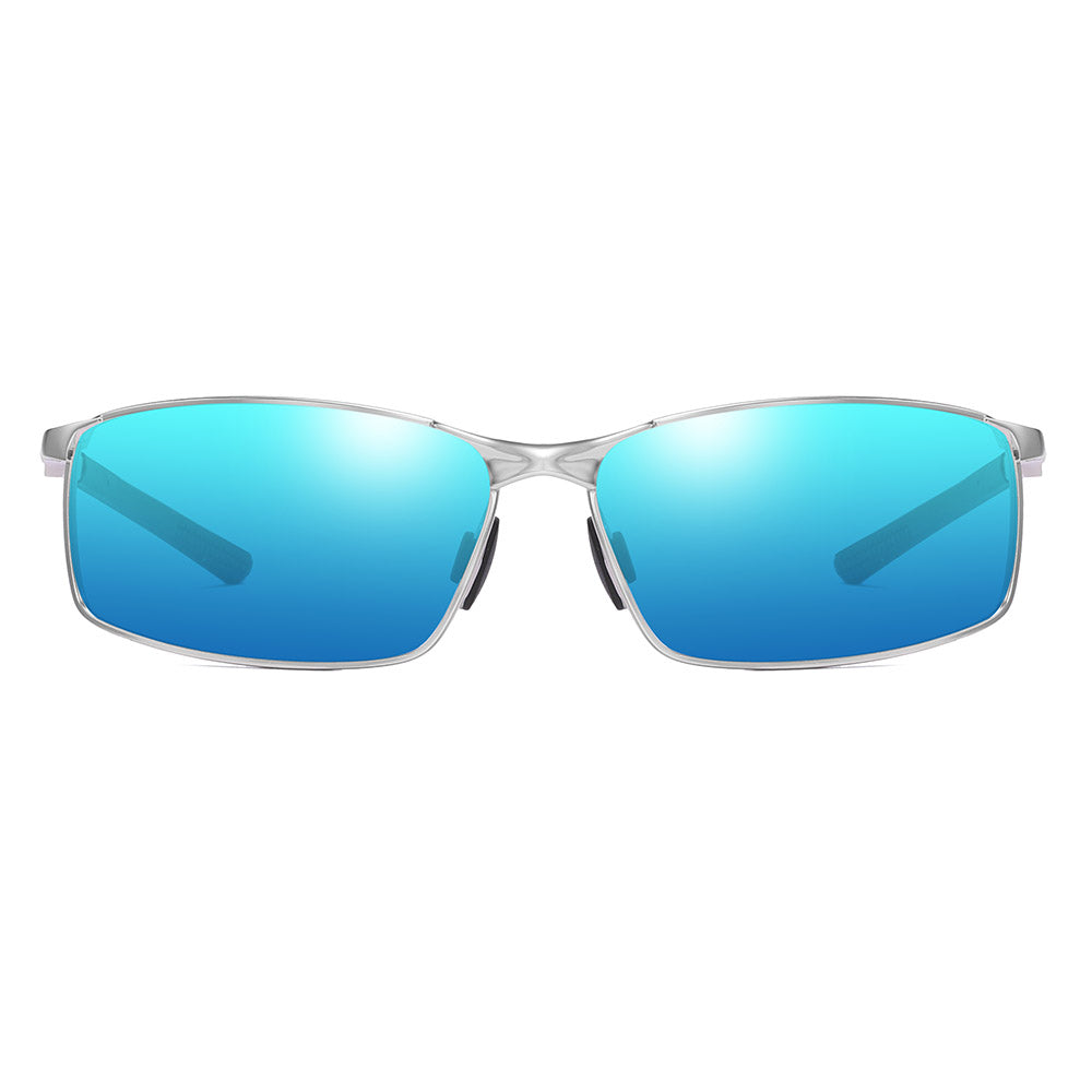 Gafas de Sol para Hombre Techsuit 559, Polarizadas, Protección UV, Plateadas Azules