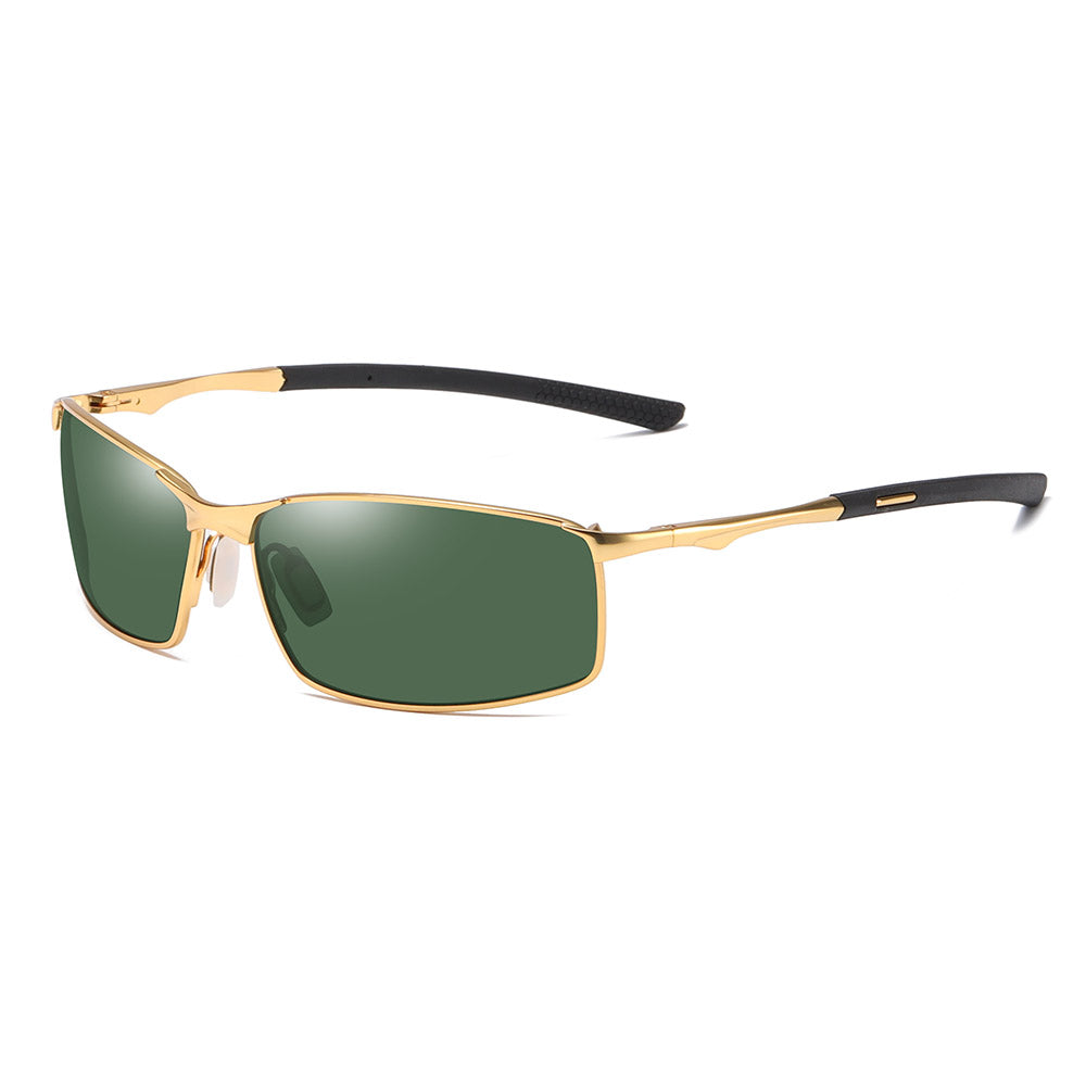 Gafas de Sol para Hombre Techsuit 559, Polarizadas, Protección UV, Doradas Verdes