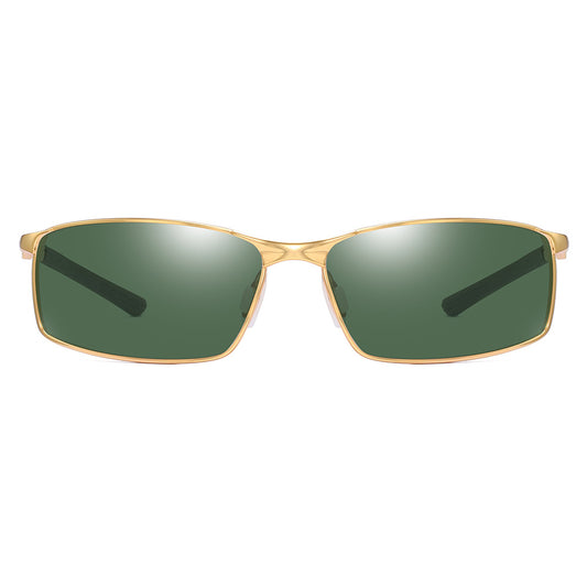 Gafas de Sol para Hombre Techsuit 559, Polarizadas, Protección UV, Doradas Verdes