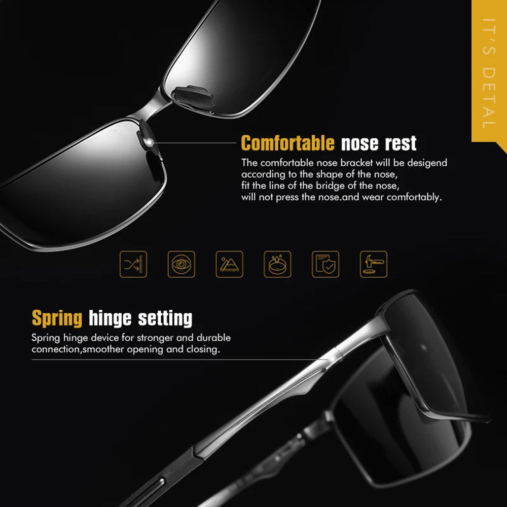 Gafas de Sol para Hombre Techsuit 559, Polarizadas, Protección UV, Gris Negro