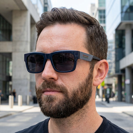 Gafas de Sol para Hombre Techsuit 8491, Polarizadas, Protección UV, Negro Mate Gris