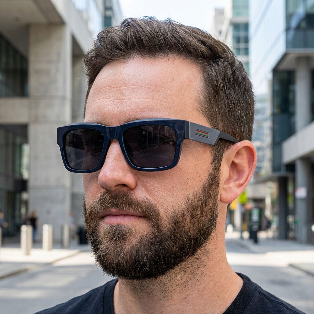 Gafas de Sol para Hombre Techsuit 8491, Polarizadas, Protección UV, Negro Mate Rojo