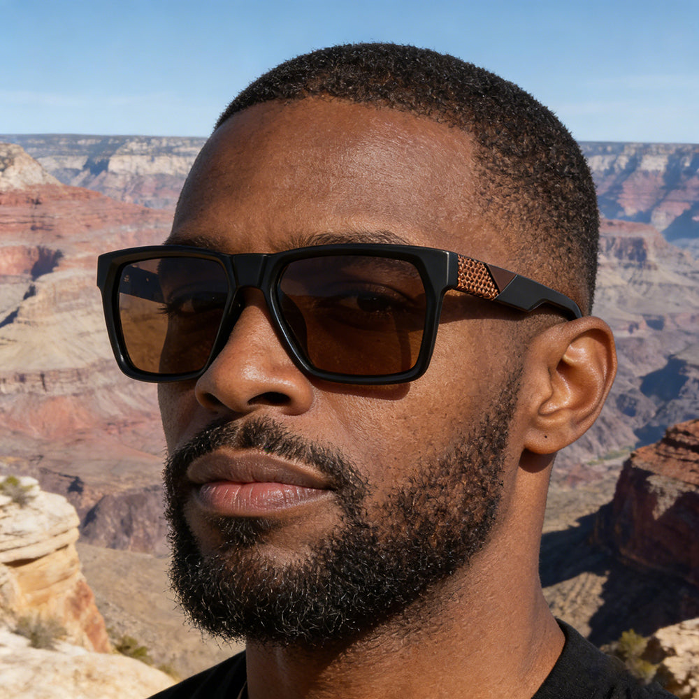 Gafas de Sol para Hombre Techsuit 8500, Polarizadas, Protección UV, Marrón