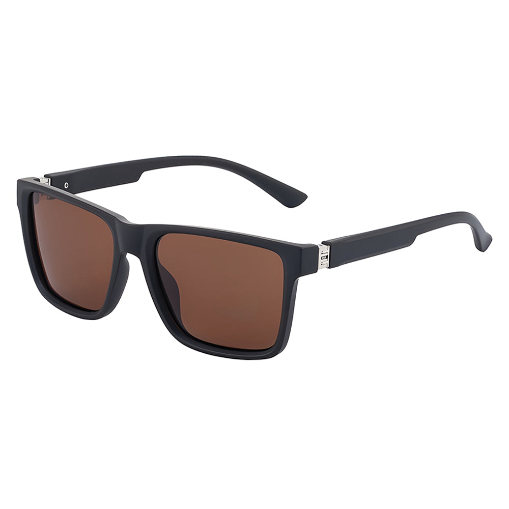 Gafas de Sol para Hombre Techsuit 8506, Polarizadas, Protección UV, Marrón Mate Gris