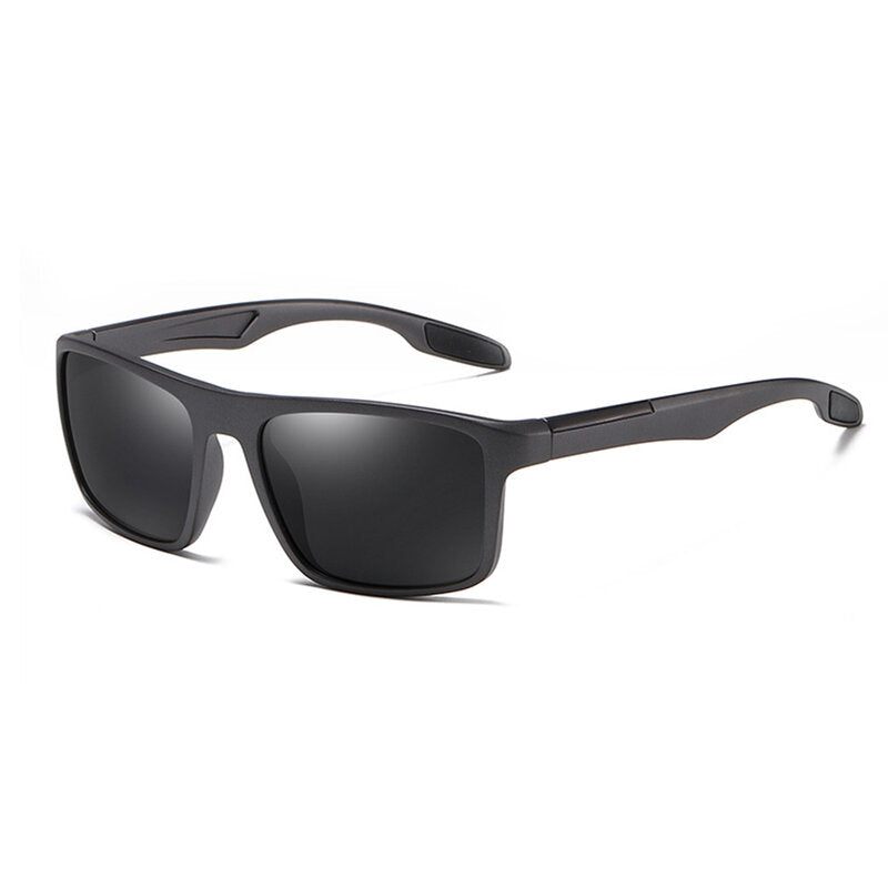 Gafas de Sol para Hombre Techsuit TR90 (MM101), Polarizadas, Protección UV, Negro Mate Gris