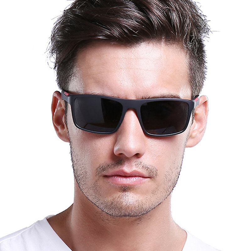 Gafas de Sol para Hombre Techsuit TR90 (MM101), Polarizadas, Protección UV, Negro Mate Gris