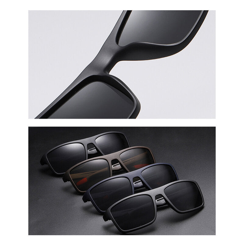 Gafas de Sol para Hombre Techsuit TR90 (MM101), Polarizadas, Protección UV, Negro Mate Gris