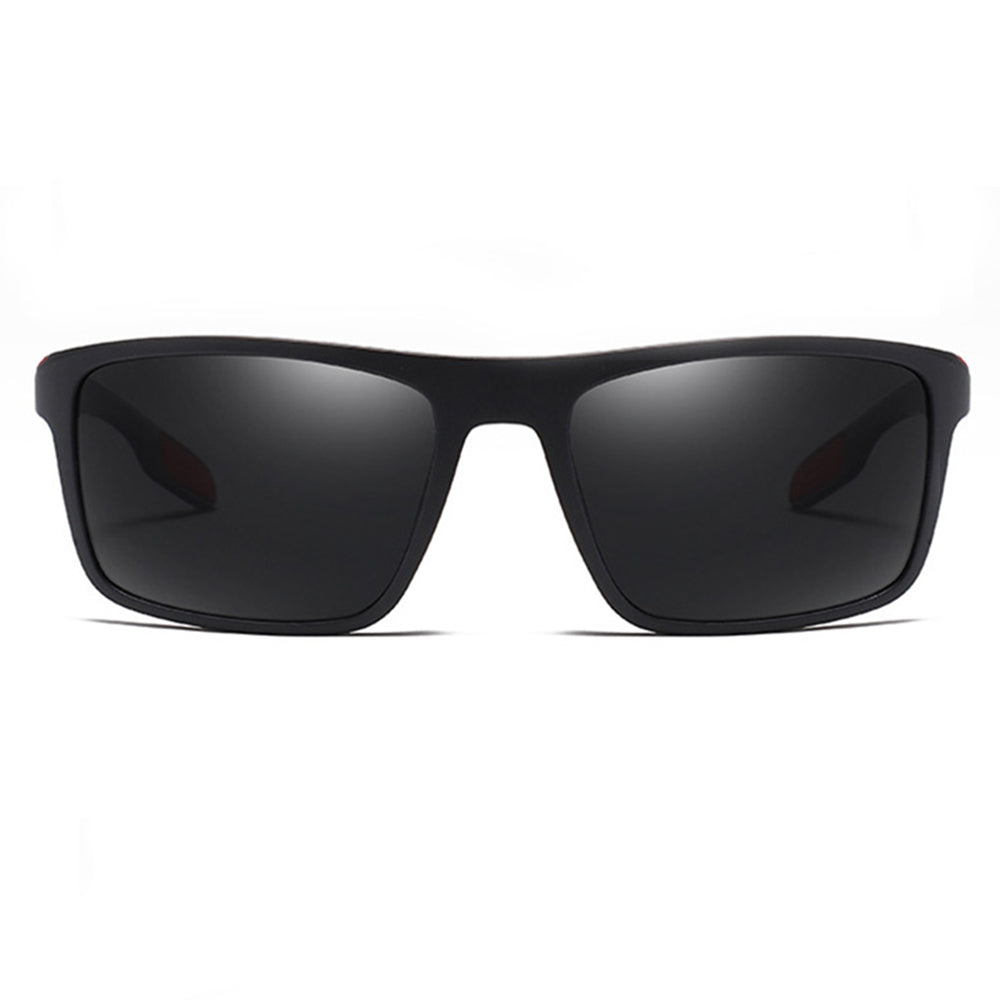 Gafas de Sol para Hombre Techsuit TR90 (MM101), Polarizadas, Protección UV, Negro Mate Rojo