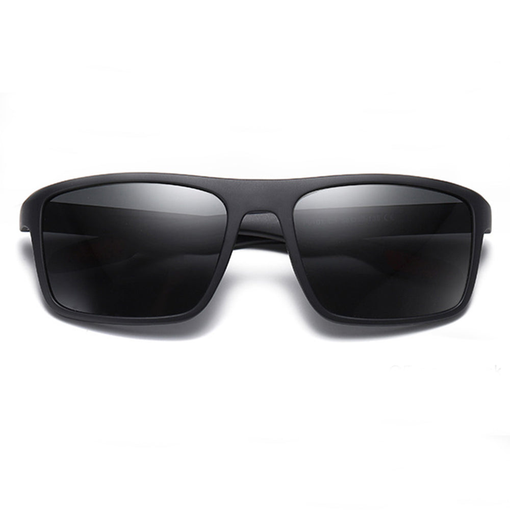 Gafas de Sol para Hombre Techsuit TR90 (MM101), Polarizadas, Protección UV, Negro Mate Rojo