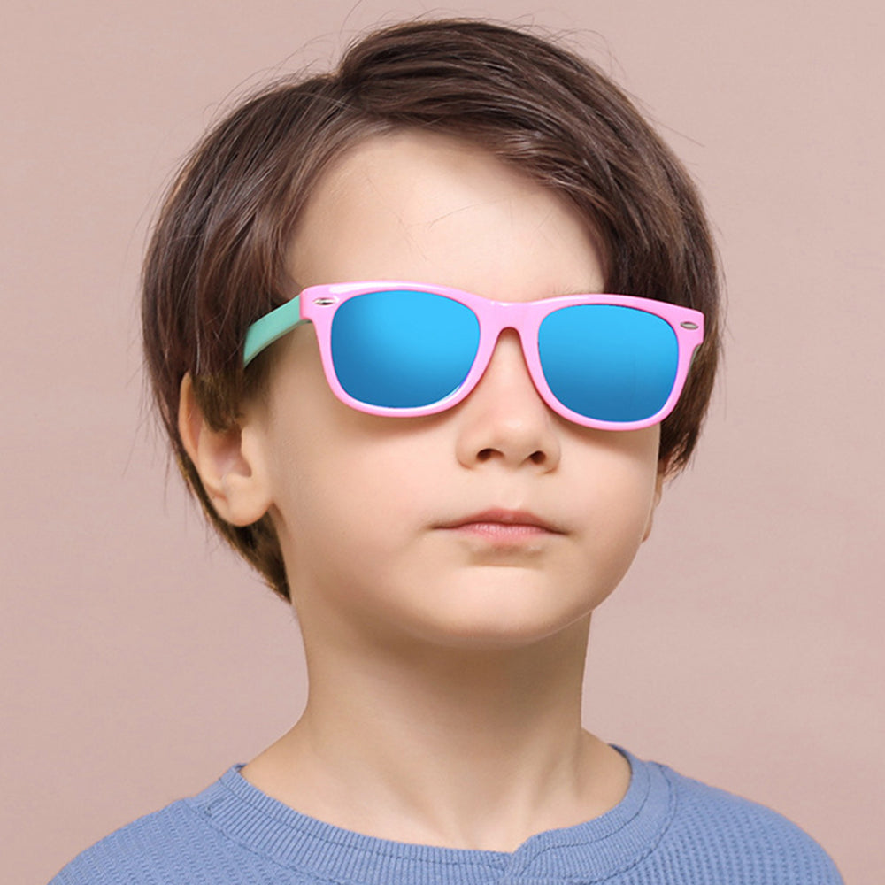 Gafas de Sol para Niños Techsuit D802, Polarizadas, Protección UV, Azules Amarillas