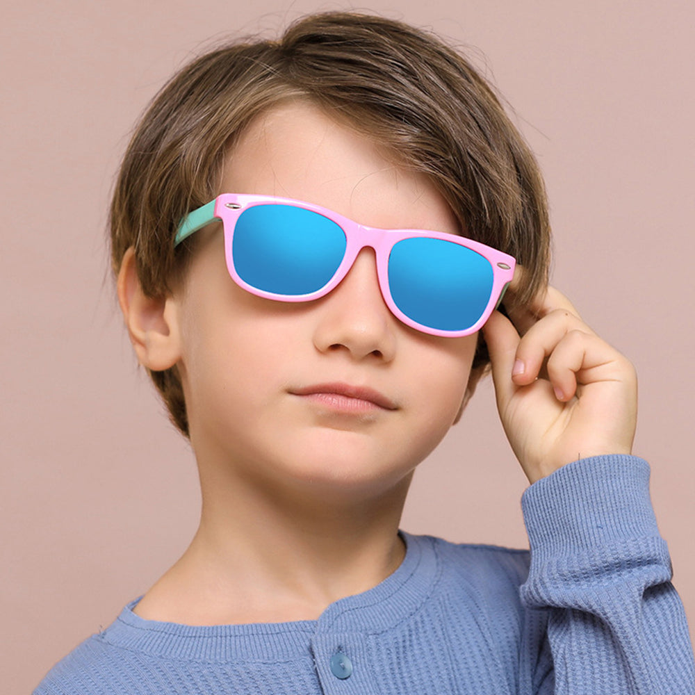 Gafas de Sol para Niños Techsuit D802, Polarizadas, Protección UV, Rojas Negras Verdes