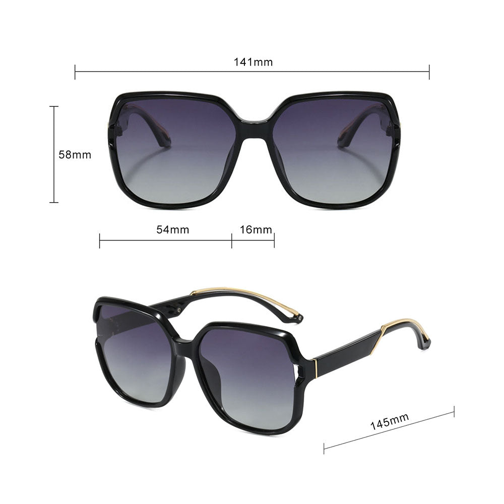 Gafas de Sol Mujer Techsuit 5228, Polarizadas, Negro Dorado