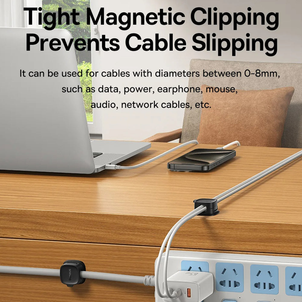 Organizador de Cables Baseus Lite Magnético, Set 3 Piezas, Blanco B01331106211-00