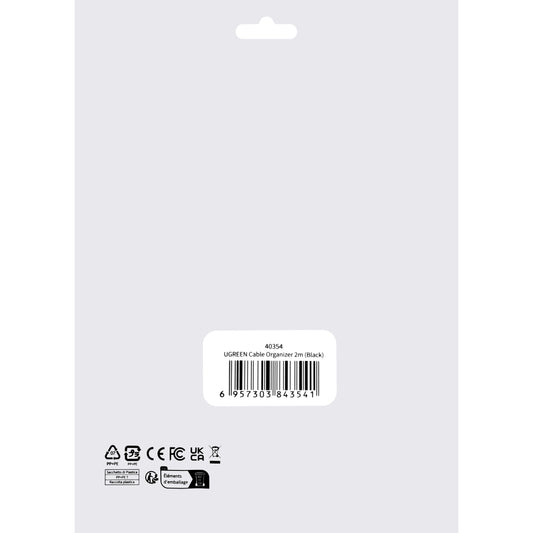 Organizador de cables UGREEN LP124, Velcro, 2m, Negro