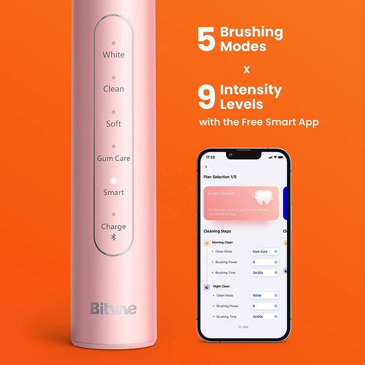 Cepillo de Dientes Eléctrico Bitvae S2 Smart, Rosa
