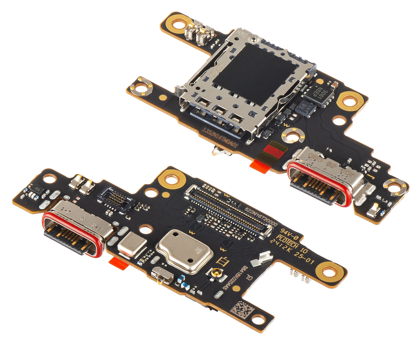 Placa con Conector de Carga - Micrófono - Módulo Lector SIM Xiaomi Poco F6, Service Pack 5600010N16T00