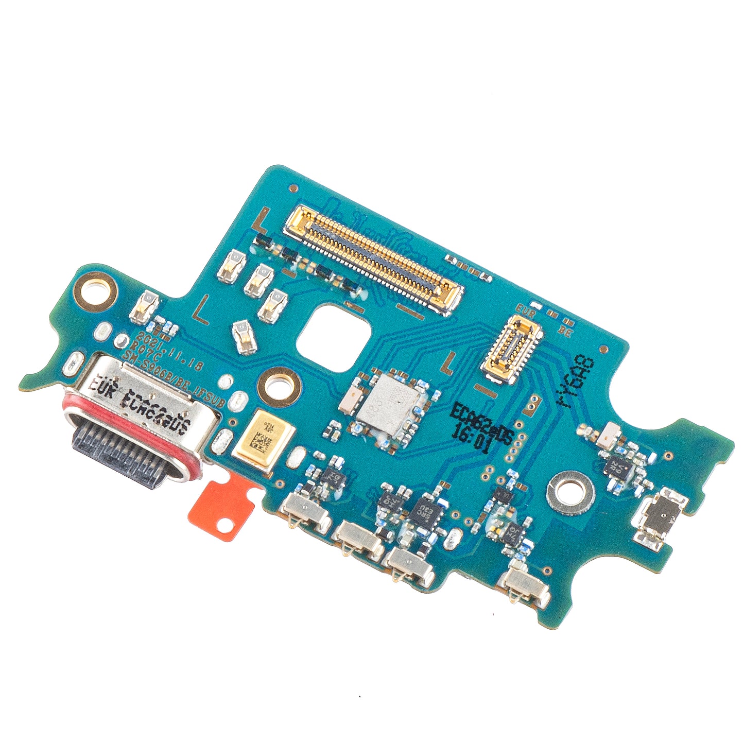 Placa con conector de carga - Micrófono - Módulo lector SIM Samsung Galaxy S22+ 5G S906, Service Pack GH96-14805A