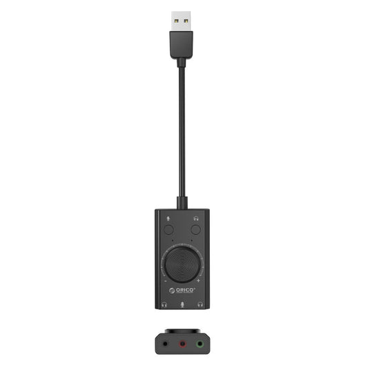 Tarjeta de sonido USB Orico SC2, 3 x Jack 3.5mm, Negra