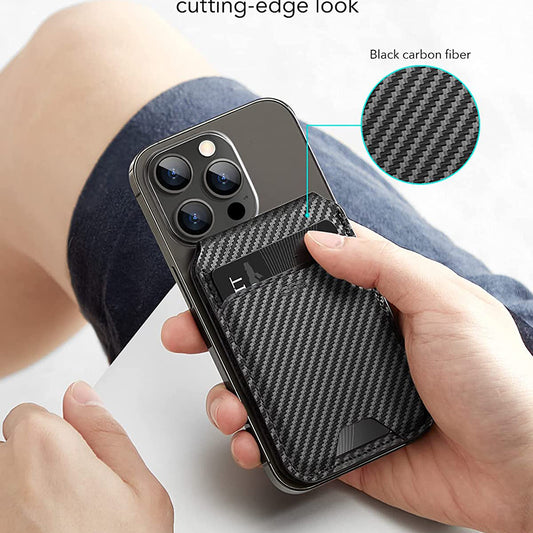 Cartera Magsafe, ESR, Carbon, Negro