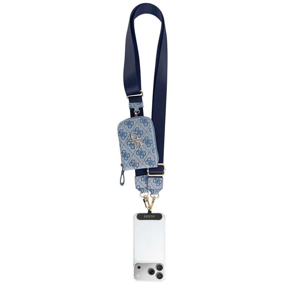 Cartera y Cordón para Teléfono Guess 4G Metal Logo, Azul