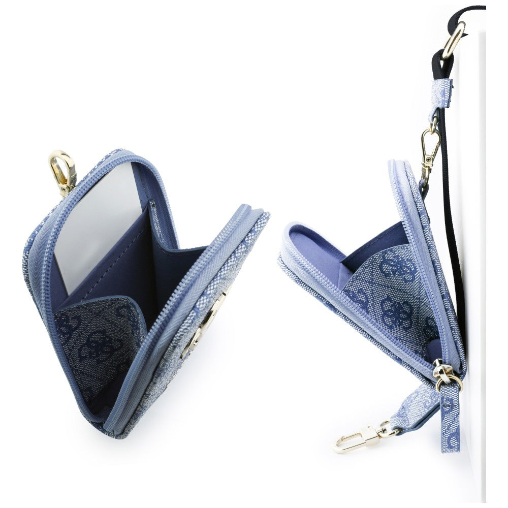 Cartera y Cordón para Teléfono Guess 4G Metal Logo, Azul