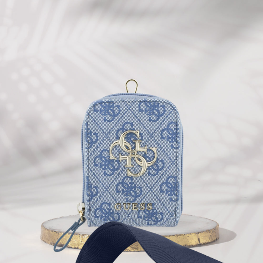Cartera y Cordón para Teléfono Guess 4G Metal Logo, Azul