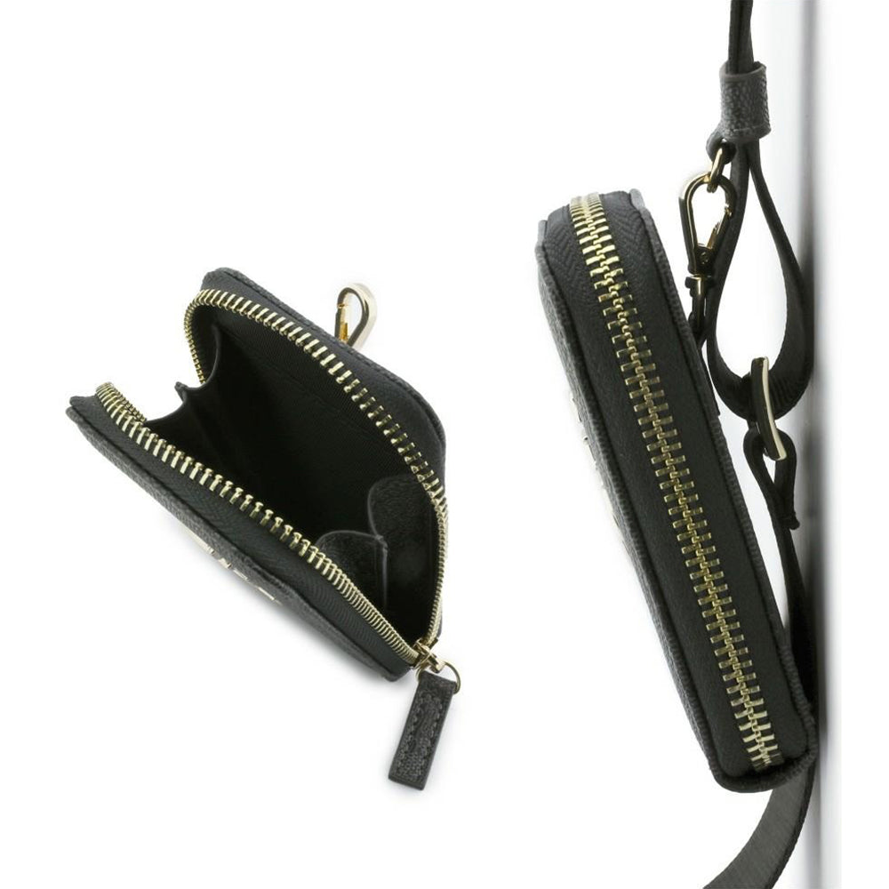 Cartera y Cordón para Teléfono Guess 4G Metal Logo, Negro