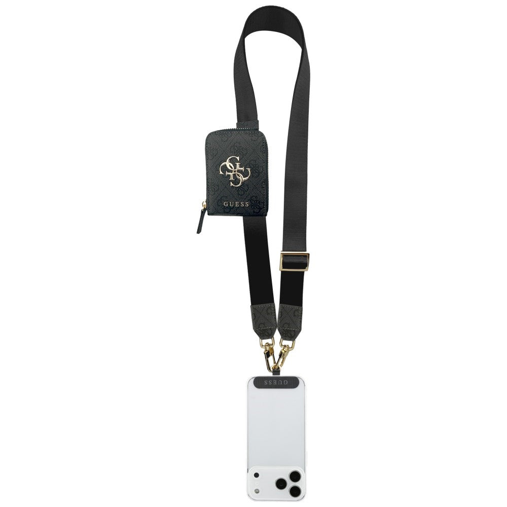 Cartera y Cordón para Teléfono Guess 4G Metal Logo, Negro