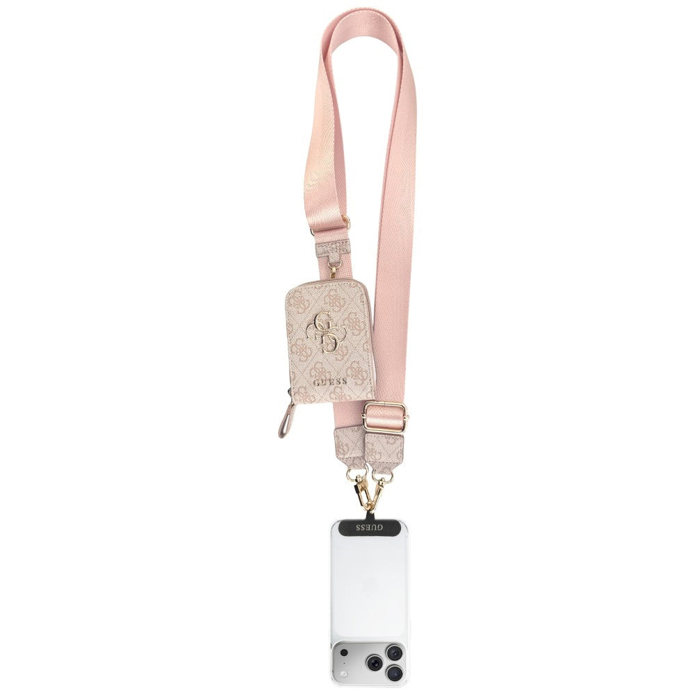Cartera y Cordón para Teléfono Guess 4G Metal Logo, Rosa