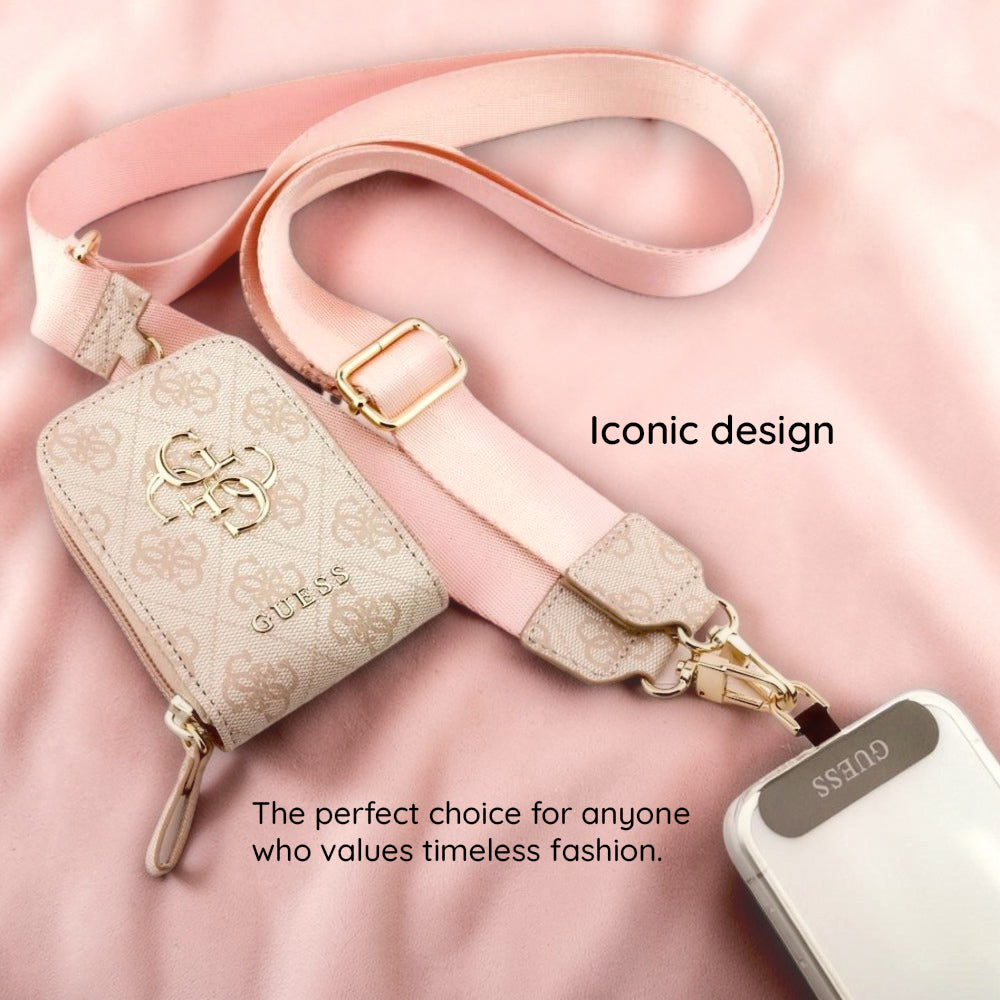 Cartera y Cordón para Teléfono Guess 4G Metal Logo, Rosa