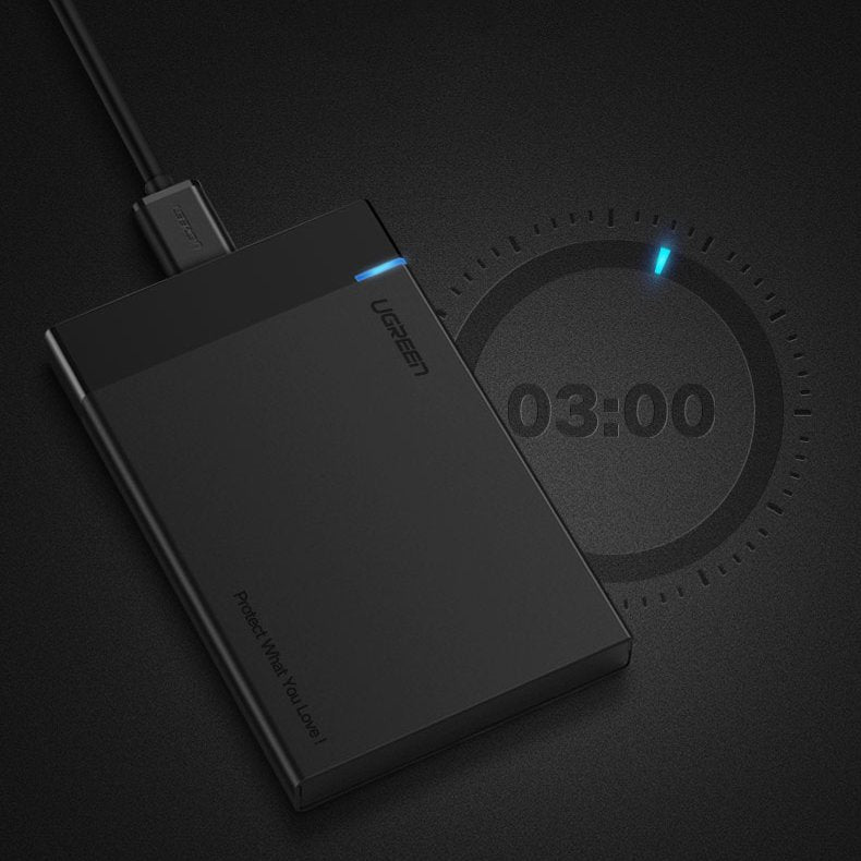 Rack UGREEN US221 para HDD / SSD SATA de 2.5 pulgadas, USB 3.2, Negro