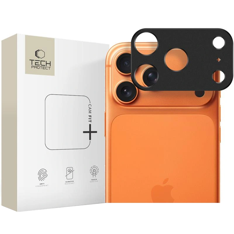 Marco de protección para Cámara Trasera Tech-Protect Camalloy Fit+ para Apple iPhone 17 Pro Max, Aluminio, Negro