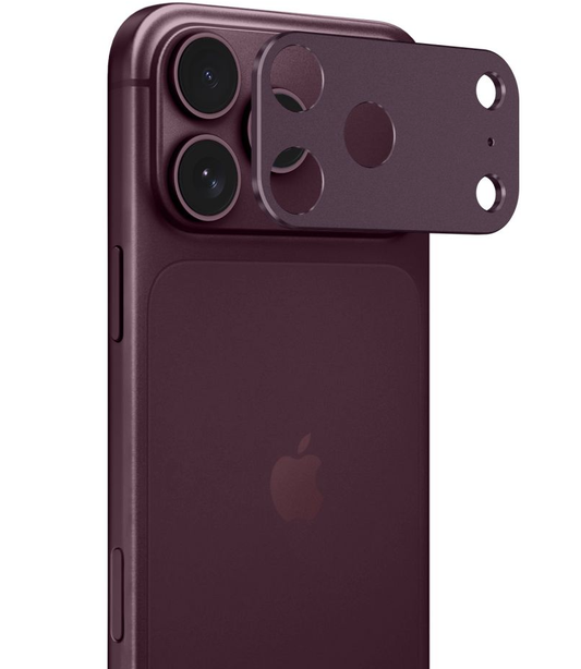 Marco protector para cámara trasera Tech-Protect Camalloy Fit+ para Apple iPhone 18 Pro, aluminio, color burdeos.
