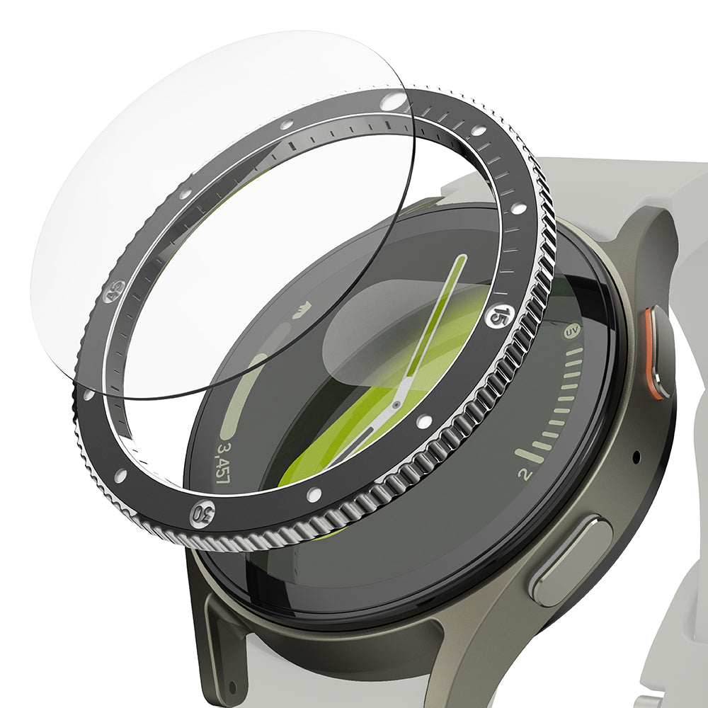 Marco de Protección Ringke Premium Styling para Samsung Galaxy Watch7 44mm, Modelo 2, Negro