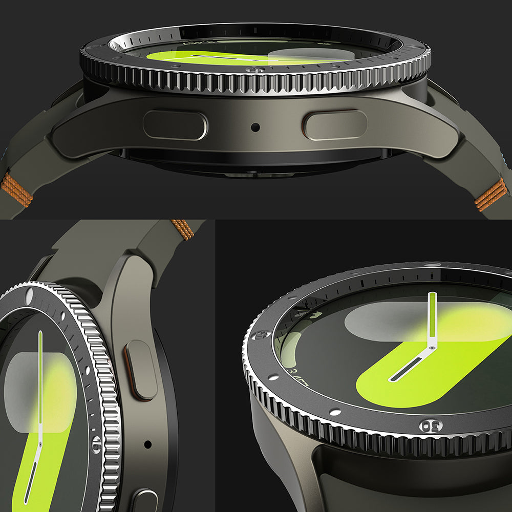 Marco de Protección Ringke Premium Styling para Samsung Galaxy Watch7 44mm, Modelo 2, Negro