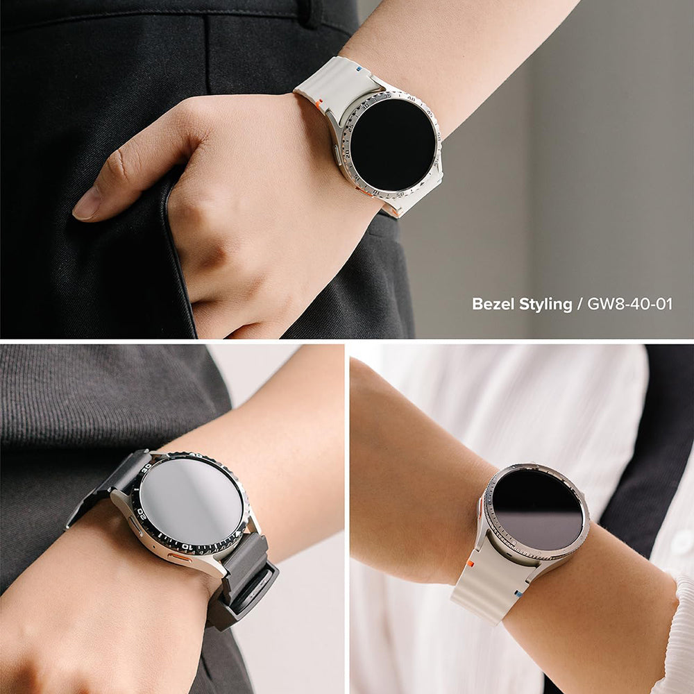 Marco de Protección Ringke Inner Styling para Samsung Galaxy Watch8 Classic, Plateado