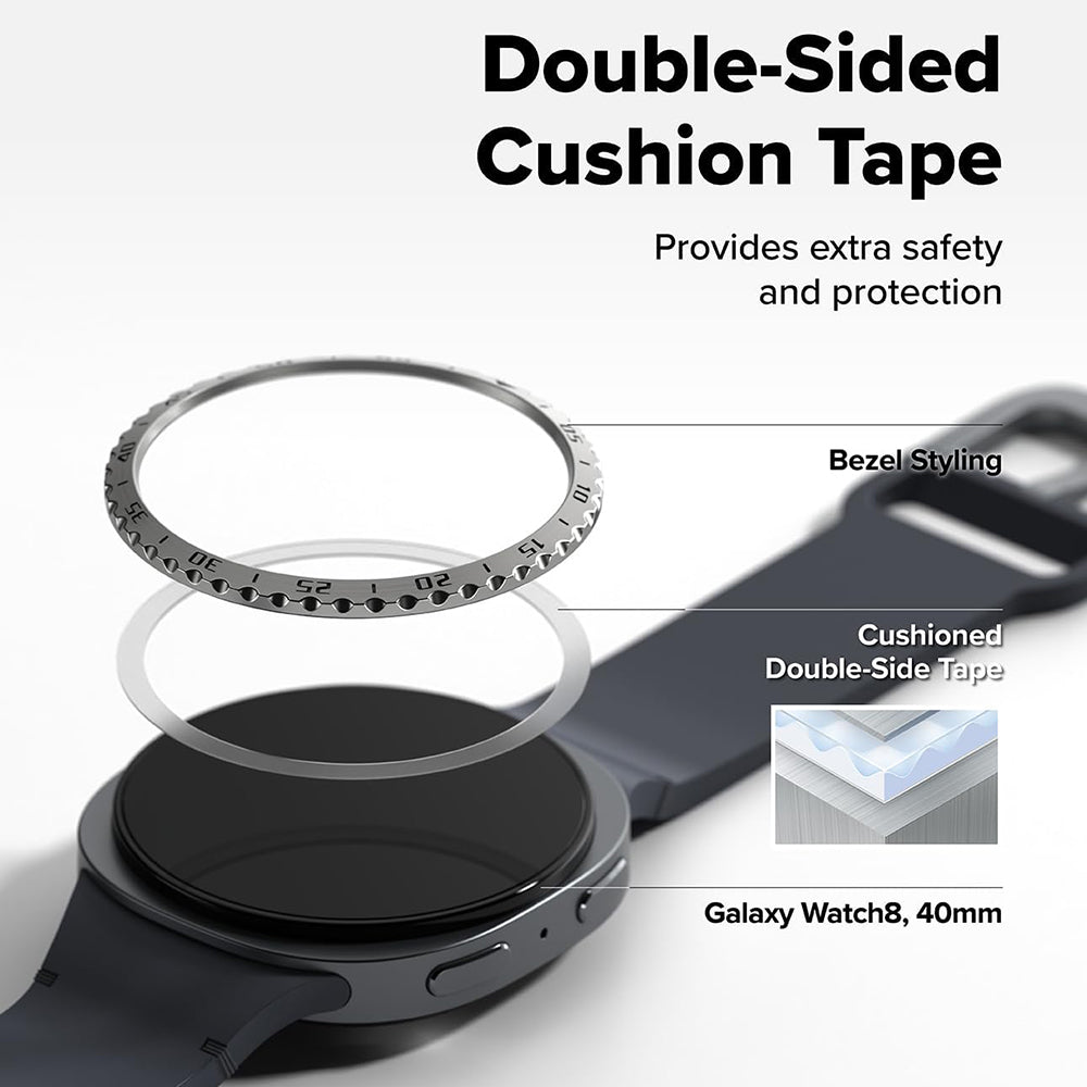 Marco de Protección Ringke Inner Styling para Samsung Galaxy Watch8 Classic, Plateado