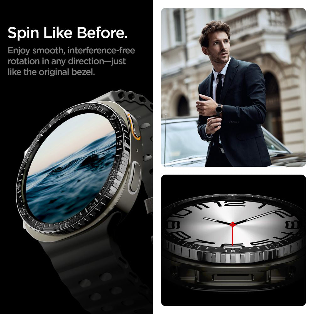 Marco de protección Spigen Tune Diver para Samsung Galaxy Watch8 44mm, Negro ACS10008