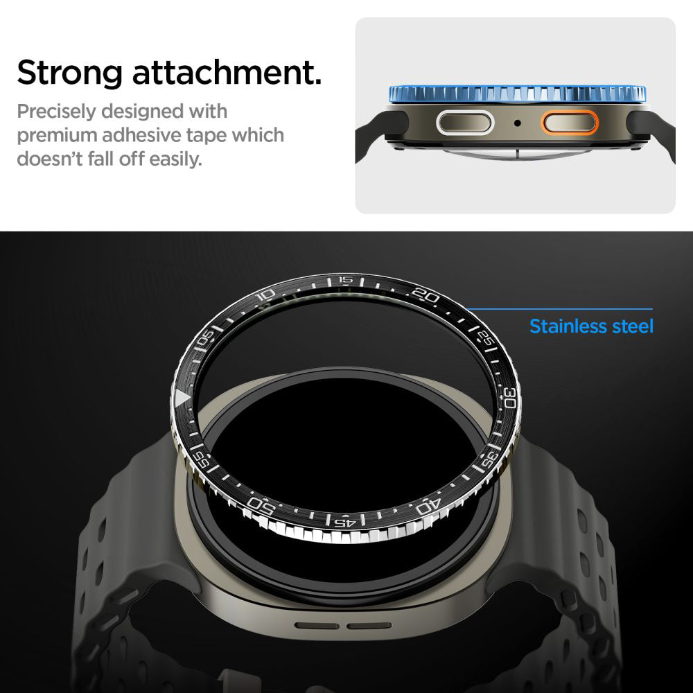 Marco de protección Spigen Tune Diver para Samsung Galaxy Watch8 44mm, Negro ACS10008
