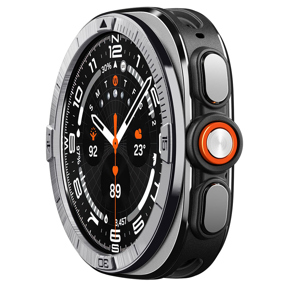 Marco Protector Spigen Tune Pilot para Samsung Galaxy Watch Ultra2, Plateado ACS11616