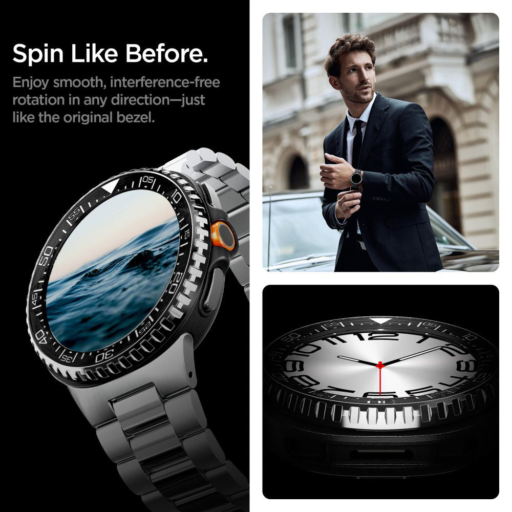 Marco de Protección Spigen Tune Pro Diver para Samsung Galaxy Watch8 Classic, Negro