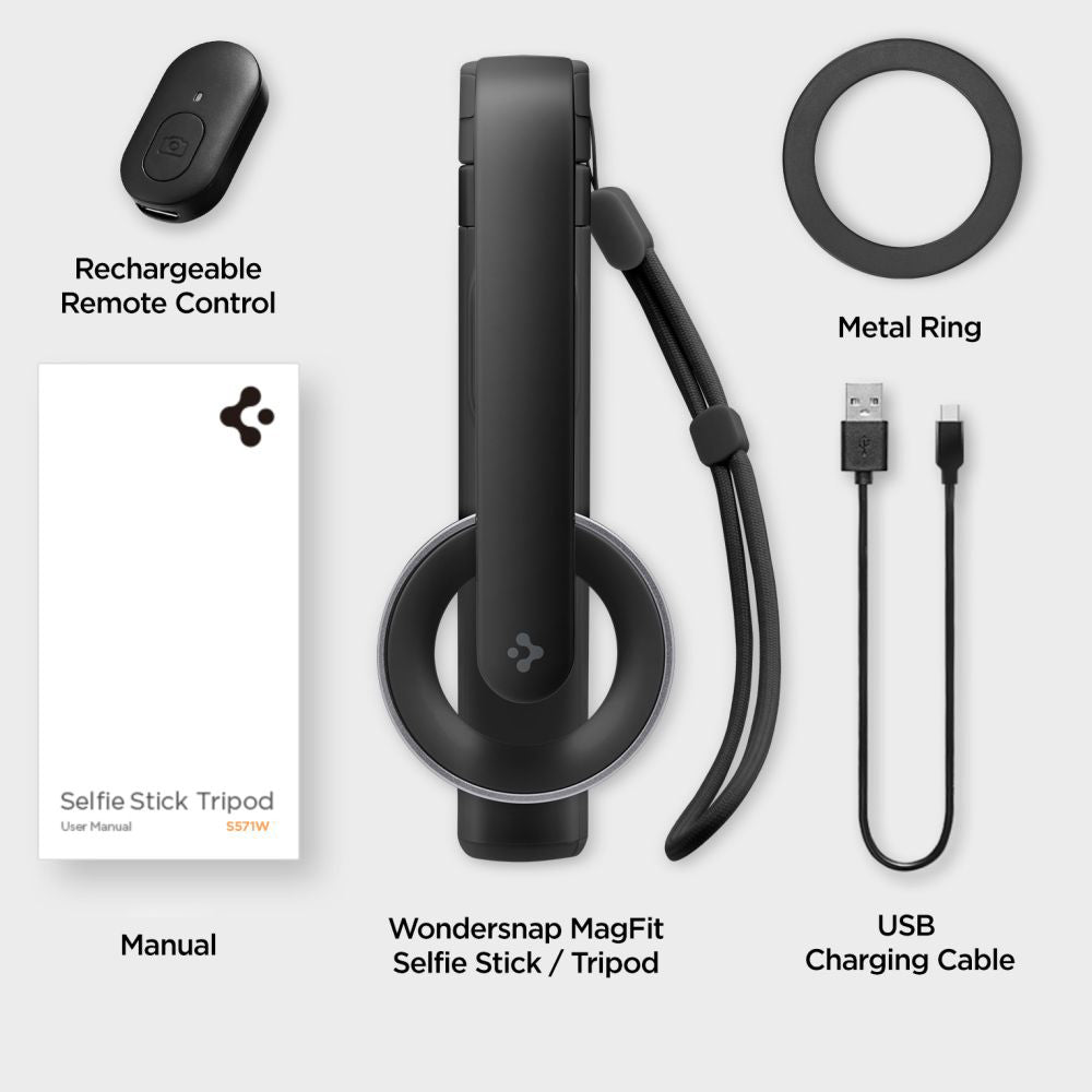Selfie Stick Bluetooth Spigen S571W, Universal, Negro