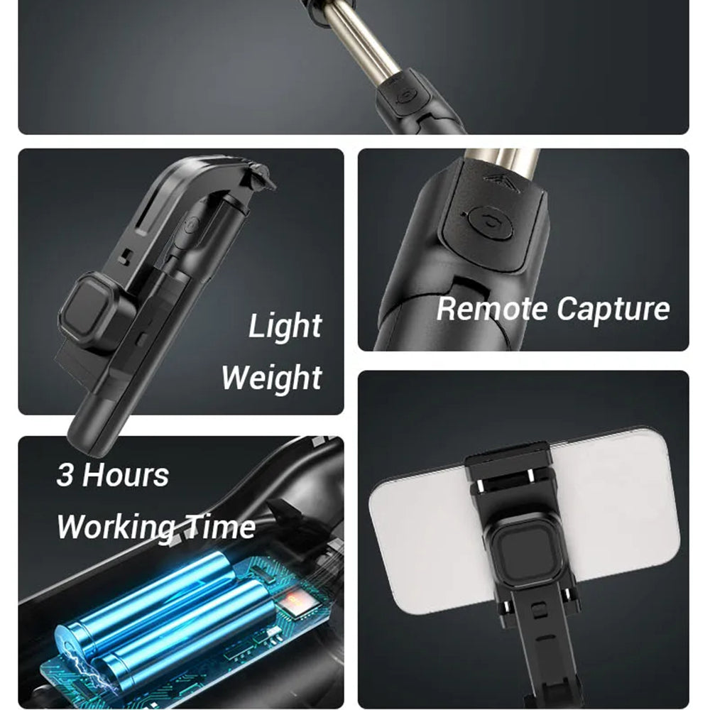 Selfie Stick Bluetooth Techsuit C06, Universal, Negro